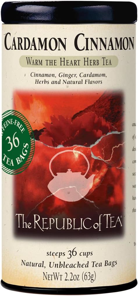 The Republic Of Tea Cardamon Cinnamon Herbal Tea 36 Count Herbal Teas Grocery