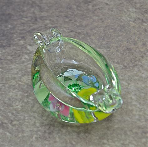 St Clair Art Glass Ashtray Floral Blown Glass Etsy Canada Glass Art