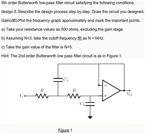 SOLVED 5th Order Butterworth Low Pass Filter Circuit Satisfying The