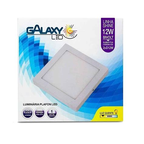 PAINEL LED SOBR QUAD 18W 6500K LINE GALAXY CASA DUNCAN ELÉTRICA