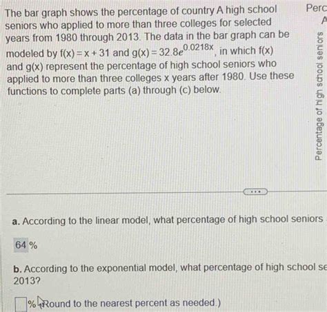 Solved The Bar Graph Shows The Percentage Of Country A High School