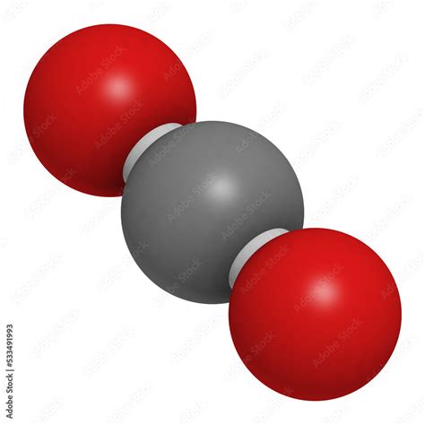 Carbon dioxide (CO2) , molecular model Stock Illustration | Adobe Stock