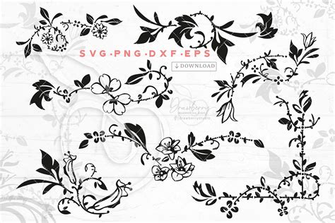 Flower Vine Outline Designs