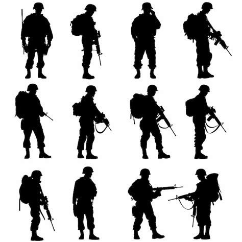 Premium Vector | Army soldier silhouette