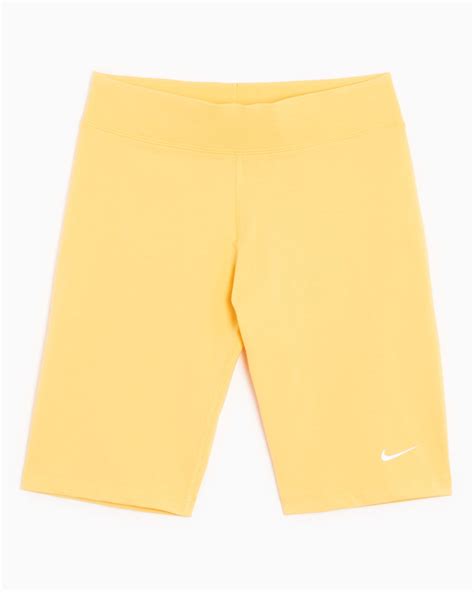 Nike Sportswear Essential Women S Mid Rise Bike Shorts Yellow CZ8526