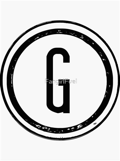 Letter G Stamp Sticker By Fangirlfuel Redbubble