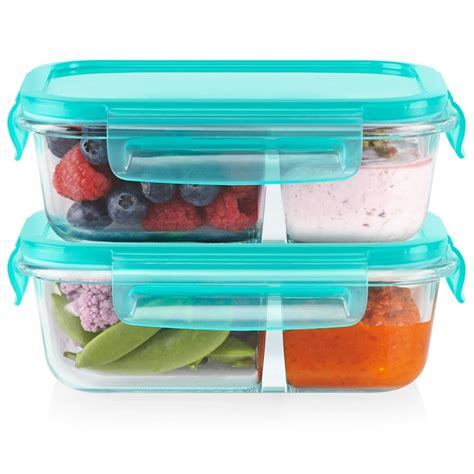 Pyrex 21 Cup Meal Box Glass Divided Storage Container Duo Walmart