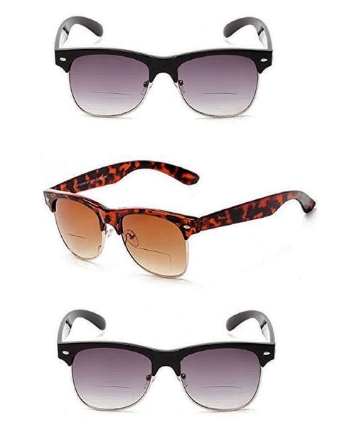 "The Established" 3 Pair of Bifocal Sunglasses - Semi Frame Round ...