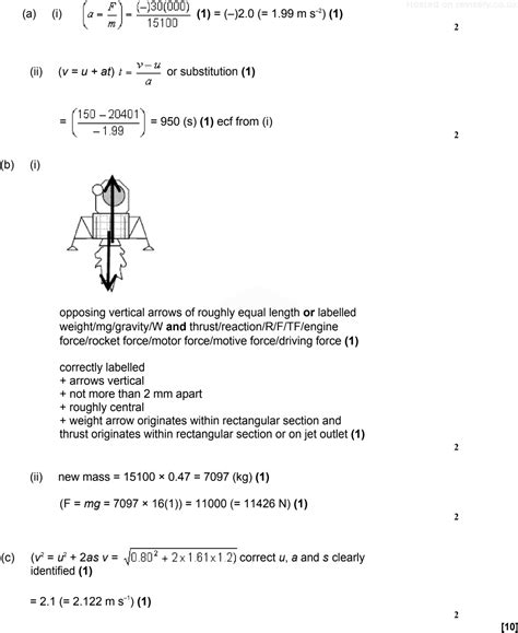 A Level AQA Physics Questions Motion And Force Revisely