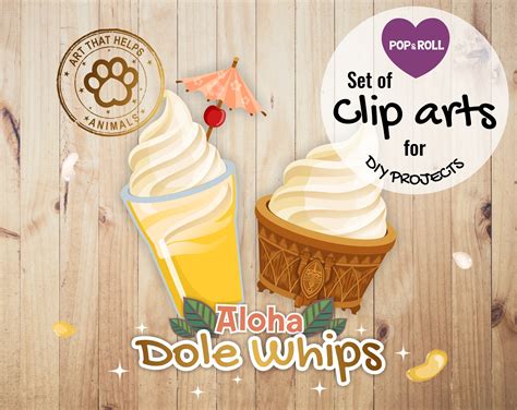 Set Of Aloha Dole Whips Png Clip Arts For Diy Etsy