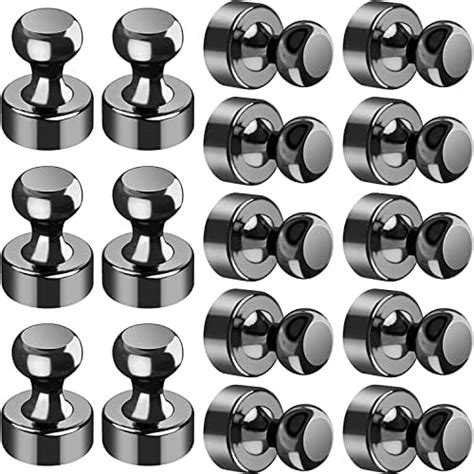 24 Pack Magnetic Push Pins Refrigerator Magnets Brushed Nickel Push