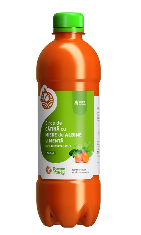 Sirop de catina cu miere de albine si mentă 500ml Orange Valley