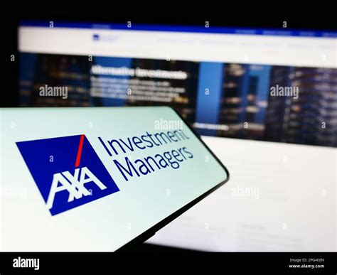 Cellphone With Logo Of Investment Company Axa Investment Managers On