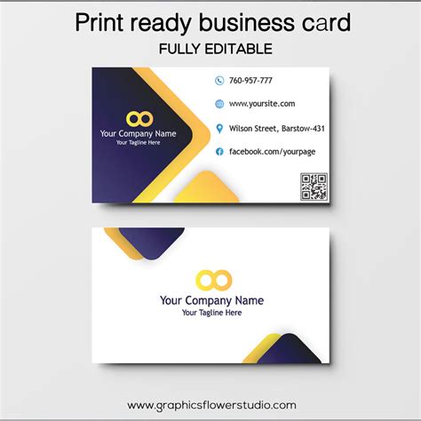 Blue Modern Outstanding Business Card Design Template MasterBundles