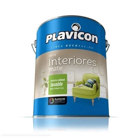 Pintura Látex Plavicon Lavable Interior Mate 4 Lts Blanco Pinturerias