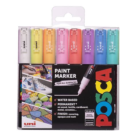 Uni Ball Pastel Posca Pc M Marker Pens Pack Hobbycraft