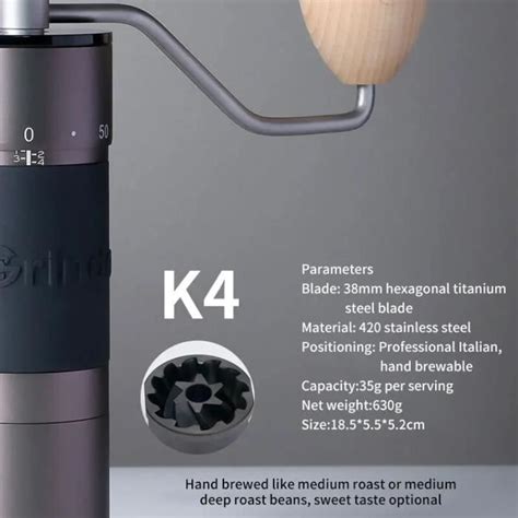 K Kingrinder Moulin Caf Manuel Portable En Acier Inoxydable