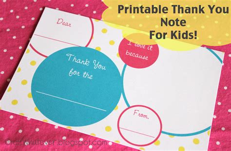 craft whatever: {Printable} Kids Thank You Notes