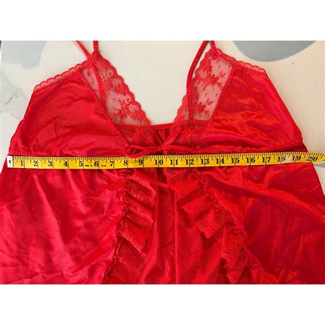Vintage Bright Red Lace Lingerie Teddy Babydoll Gem
