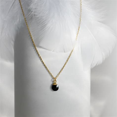 Collier Mila plaqué or onyx noire Les Mistinguettes