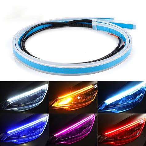 Car Drl Led Daylight Running Light Scanning Flowing Signal Ultra Thin