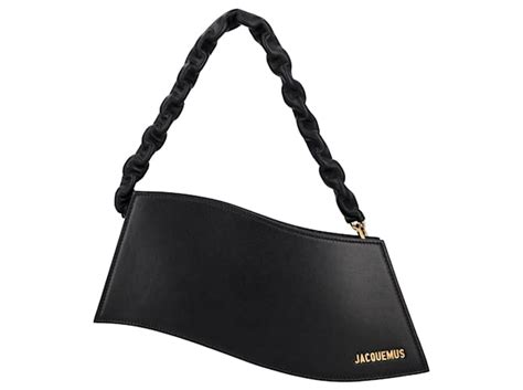 Jacquemus Women La Vague Shoulder Bag In Black Leather Ref536399