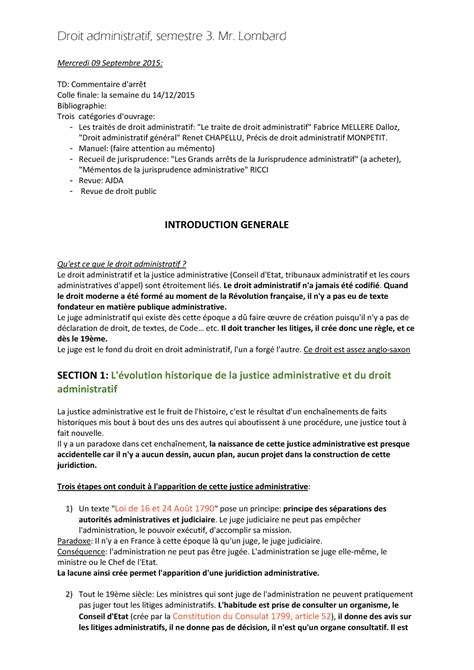 Cours Droit Administratif 3 Introduction Au Droit Administratif