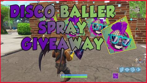 Free Fortnite Disco Baller Spray Giveaway Youtube