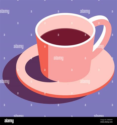 Isometric Coffee Cup Flat Design Vector Image Stock Vector Image Art