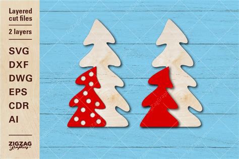 3D Layered Christmas Tree Sign Svg Cut File