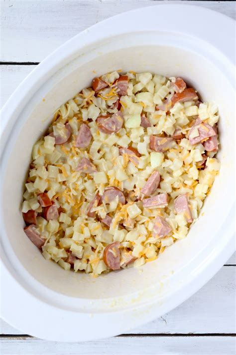 Crock Pot Recipe Cheesy Kielbasa Hash Browns