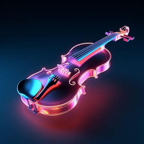 Premium Photo D Rendered Illustration Of A Neon Style Violine