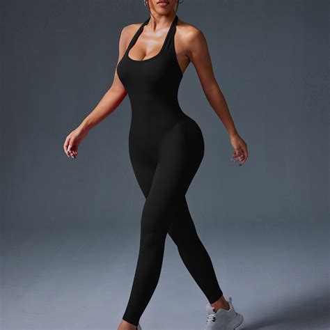 Xdegoge Women's High Waisted Ribbed Bodysuit Workout Compression One