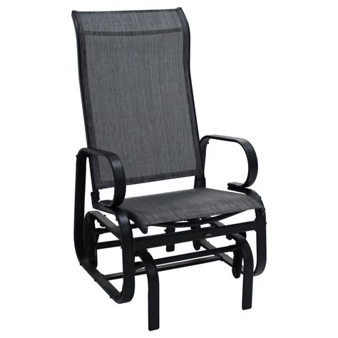 Outdoor Sling Glider Chair Colour Black Rossy