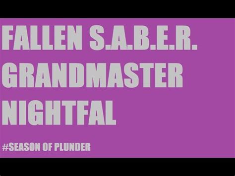 Fallen S A B E R Grandmaster Nightfall YouTube