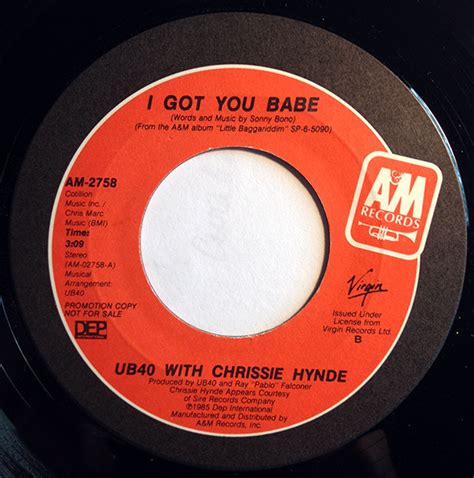 UB40 With Chrissie Hynde - I Got You Babe (1985, Vinyl) | Discogs