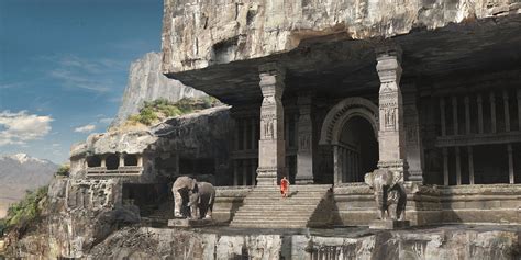 Artstation Cliff Temple