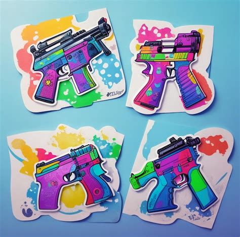 Premium AI Image | Gun Stickers