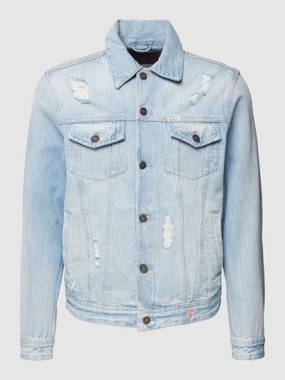 Guess Jeansjacke Mit Label Details Modell Dillon Jeansblau Online