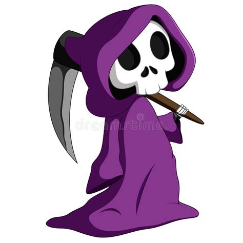 Cute Grim Reaper Ghost Posing Free Hugs Stock Vector Illustration Of