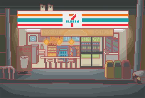 convenience store pixel art : r/PixelArt