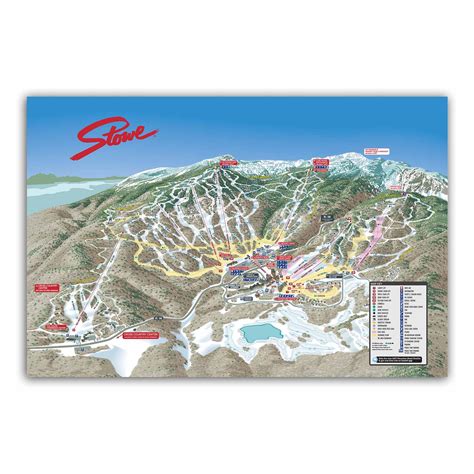 Stowe Ski Resort | Trail Map Poster. Unframed, Framed, or Canvas Print ...