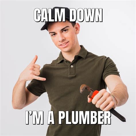 Free Vector | Simple funny calm down i'm a plumber square meme