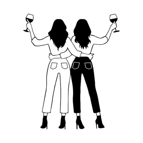 Premium Vector Two Women Holding Wine Glasses With One Holding A Wine