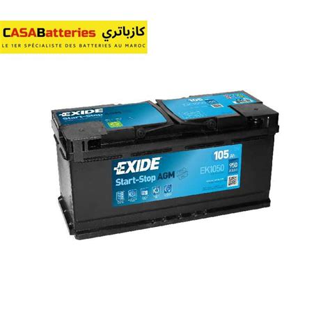 Exide Start Stop Ek L Agm Ah A Batterie Voiture Casabatteries