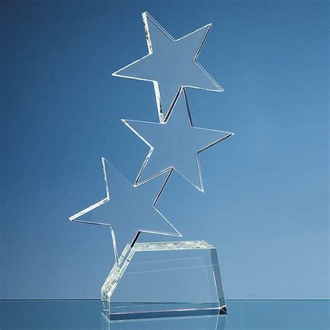 Triple Rising Star Glass Award Cg2074 Fen Regis Trophies