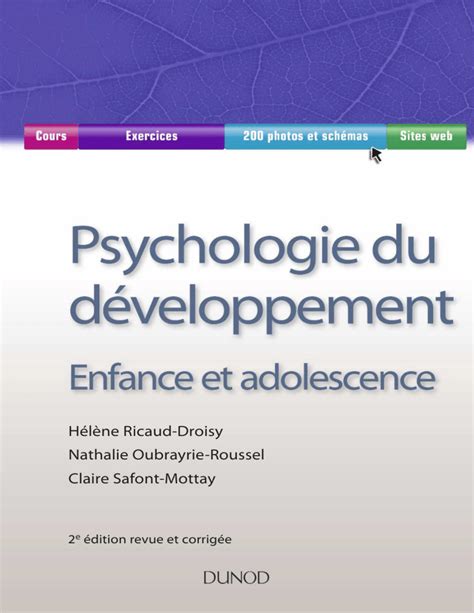 Psychologie Du D Veloppement Enfance Et Adolescence Ricaud Droisy