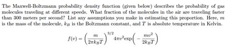 Solved The Maxwell Boltzmann Probability Density Function Given