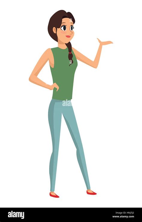 Young Woman Standing Talking Vector Illustration Eps 10 Stock Vector