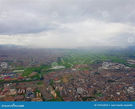 Amazing Panoramic Aerial View Of The City Of Bogota Colombia With